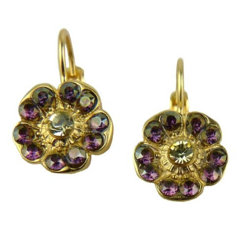 Mariana Handmade Gold Swarovski Crystal Earrings 1220 1032 Purple Jonquil - ILoveThatGift