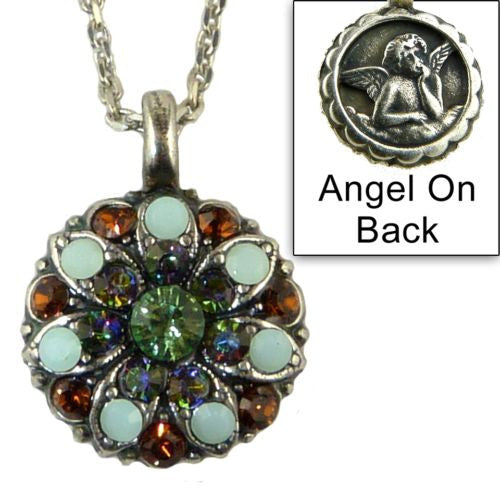 Mariana Guardian Angel Crystal Pendant Necklace 3201  Blue Opal Topaz - ILoveThatGift
