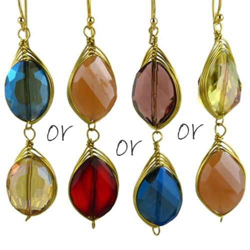 Chunky Crystal Earrings on Gold Wire - Citrine Ruby Amethyst Margot by Elly Pres - ILoveThatGift