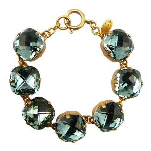 La Vie Parisienne Catherine Popesco Large Swarovski Bracelet India Sapphire Gold - ILoveThatGift