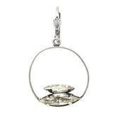 La Vie Parisienne Silver Round Hoop with Double Marquise Clear Crystal Earrings - ILoveThatGift