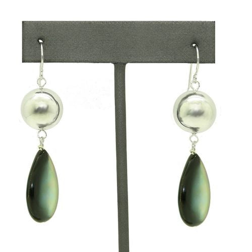 Simon Sebbag Sterling Silver Round Ball Drop Mother of Pearl Earrings  E201BMOP - ILoveThatGift
