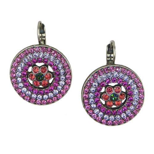 Mariana Handmade Swarovski Crystal Earrings Roundel Design 1078/1 1027 Fuchsia Hyacinth - ILoveThatGift