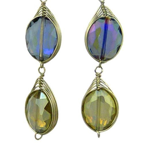 Chunky Crystal Earrings on Silver Wire - Amethyst Sage Margot by Elly Preston - ILoveThatGift