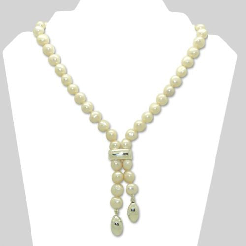 Simon Sebbag Short White Pearl Necklace Sterling Silver 925 Drops NB722P - ILoveThatGift
