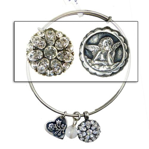 Mariana Guardian Angel Crystal Charm Bangle Bracelet 001001 Clear Swarovski - ILoveThatGift