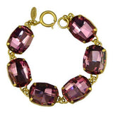 La Vie Parisienne Gold Plate Round Rectangle Crystal Bracelet 1674G Vintage Rose - ILoveThatGift