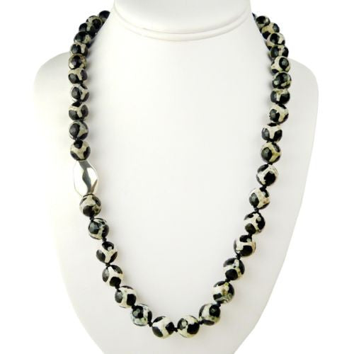 Simon Sebbag Sterling Silver Tortoise Agate Beads Toggle Clasp Necklace 24 inch NB102TA24 - ILoveThatGift