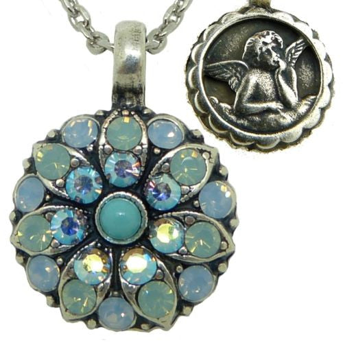 Mariana Guardian Angel Crystal Pendant Necklace 717 Turquoise Blue Shade Pacific - ILoveThatGift