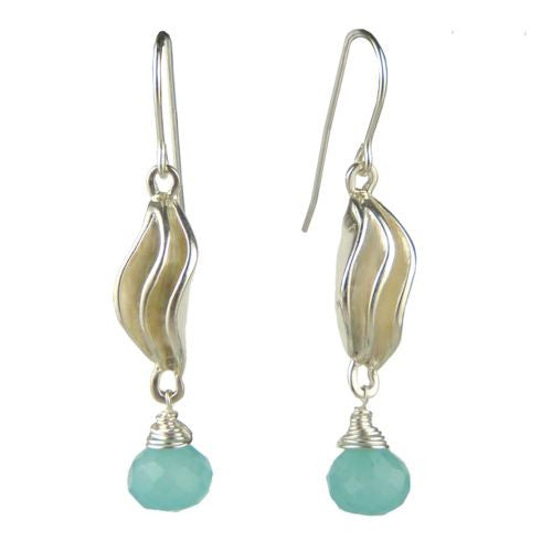 Betsy Frost Design Handmade Sterling Silver 925 Frosting Earrings Chalcedony Blu - ILoveThatGift