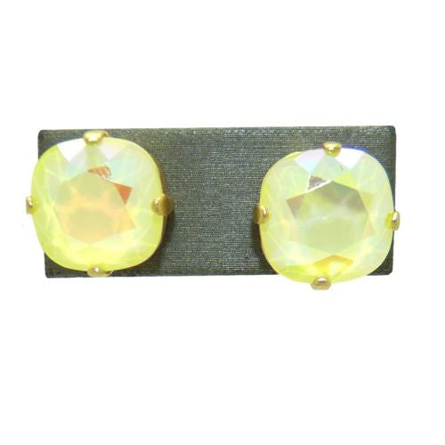 La Vie Parisienne Popesco Swarovski Gold Stud Earrings Yellow Lemonade  6556PG - ILoveThatGift