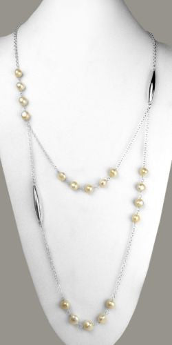 Simon Sebbag Sterling Silver White Pearl Long Bead Necklace - ILoveThatGift