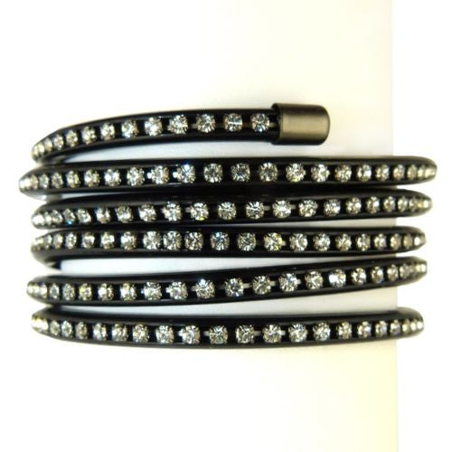 Resin Swirl Bracelet with CZ by RUSH Denis Charles Black Gray Brown - ILoveThatGift