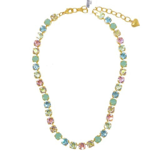 Handmade Swarovski Crystal Gold Necklace Pink Pacific Opal - ILoveThatGift