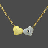 Double Heart Necklace by Funky Junque SIlver Gold Layer with Dogeared - ILoveThatGift