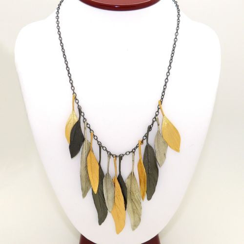 Feather 19" Adjustable Gold Silver Gunmetal Necklace by Michael Michaud 9010 - ILoveThatGift