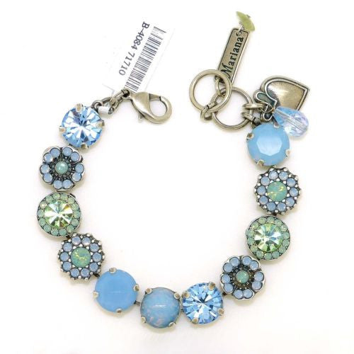 Mariana Handmade Swarovski Silver Bracelet 4084 71710 Daquiri Blue Sea Green - ILoveThatGift