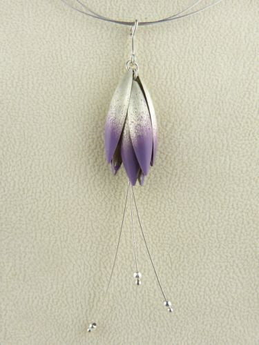 Handmade Sterling Silver Purple Petal Necklace 17 " Mysterium - ILoveThatGift
