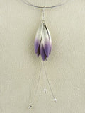 Handmade Sterling Silver Purple Petal Necklace 17 