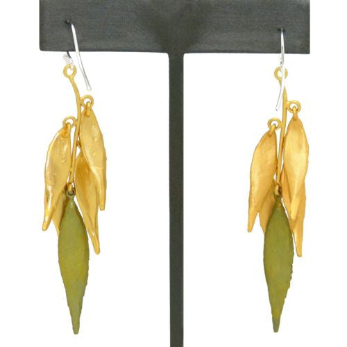 Weeping Willow Two Tone Multi-Leaf Earrings by Michael Michaud 3077 - ILoveThatGift
