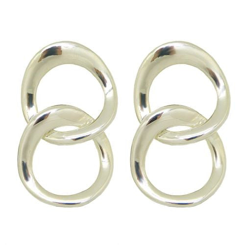 Simon Sebbag Sterling Silver Chain Link Double Ring E2436 - ILoveThatGift