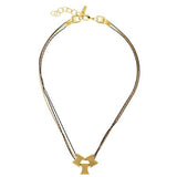 24K Gold Plated Geometric 3 Pendant 3 Chain Necklace Hagar Satat Handmade - ILoveThatGift