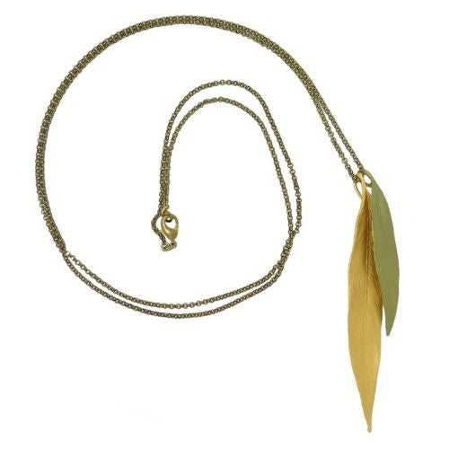 Weeping Willow Double Leaf Pendant Necklace by Michael Michaud 8945 - ILoveThatGift