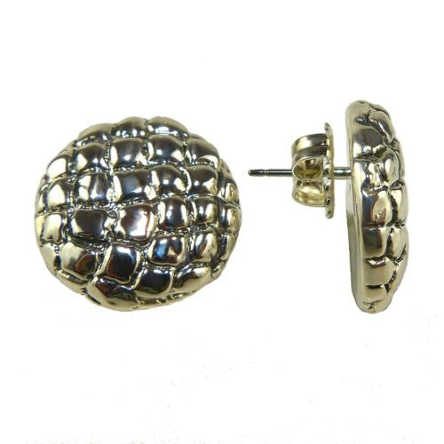 Simon Sebbag Round Button Crocodile Pierced Earrings Post - ILoveThatGift
