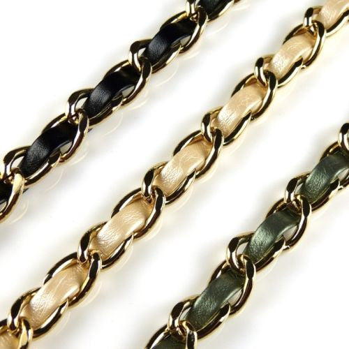 Rush Gold Chain Link and Leather Double Wrap Bracelet - ILoveThatGift