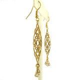Oriental Anchor Gold Plated Lace Open Fretwork Earrings Orit Grader 808G - ILoveThatGift