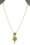 Mariana Handmade Swarovski Crosses Flower Pendant Gold Necklace Pink 52021 1028 - ILoveThatGift
