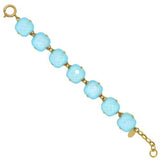 La Vie Parisienne Catherine Popesco Large Swarovski Bracelet Blue Lagoon Gold - ILoveThatGift