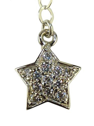 Glittering Rhodium Plated Pave Crystal Star Necklace by Athena Designs - ILoveThatGift