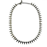 Clear Crystal Spike Hematite Necklace  by Funky Junque - ILoveThatGift