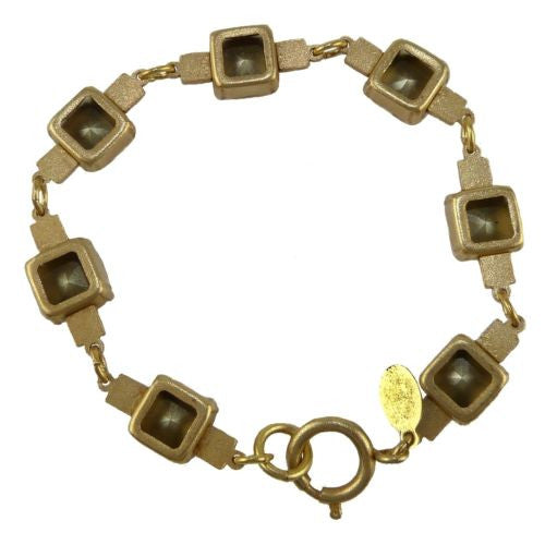 La Vie Parisienne Gold Plate Swarovski Square Crystal Bracelet 1695 Shade - ILoveThatGift
