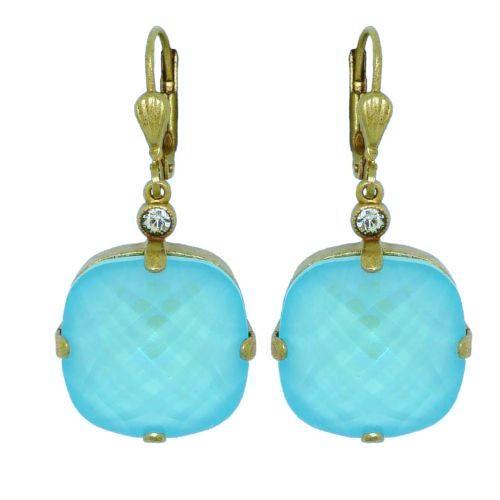 La Vie Parisienne Earrings Swarovski Crystal Popesco 6575G Blue Lagoon Extra Large - ILoveThatGift