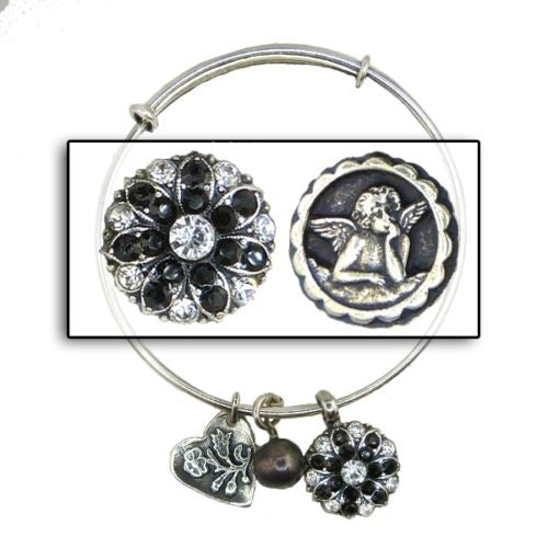 Mariana Guardian Angel Crystal Charm Bangle Bracelet 280-1 Clear Black Swarovski - ILoveThatGift