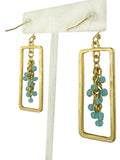 Uptown Girls Blue Satin Gold Rectangular Bead Earrings 0305316G - ILoveThatGift