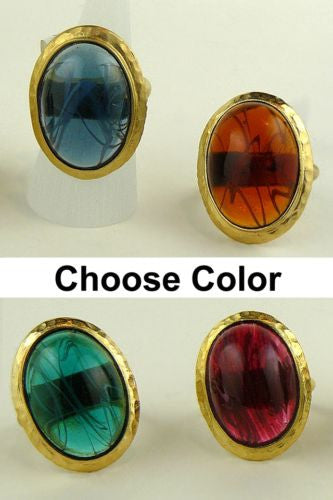 Kenneth Jay Lane Vintage Inspired 22k Gold Ring Amethyst or Ruby - ILoveThatGift