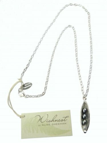 Wishnest Little Seapod Necklace with 3 Gray Pearls by Alise Sheehan - ILoveThatGift