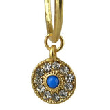 Uptown Girls Blue Rhinestone Gold Evil Eye Earrings 0302316G - ILoveThatGift