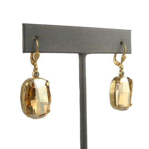 La Vie Parisienne Gold Champagne Large Swarovski Earrings 6546G Catherine Popesco - ILoveThatGift