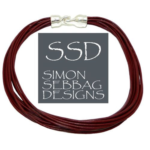 Simon Sebbag Leather Necklace Marsala Wine Add Sterling Silver Slide 17" - ILoveThatGift