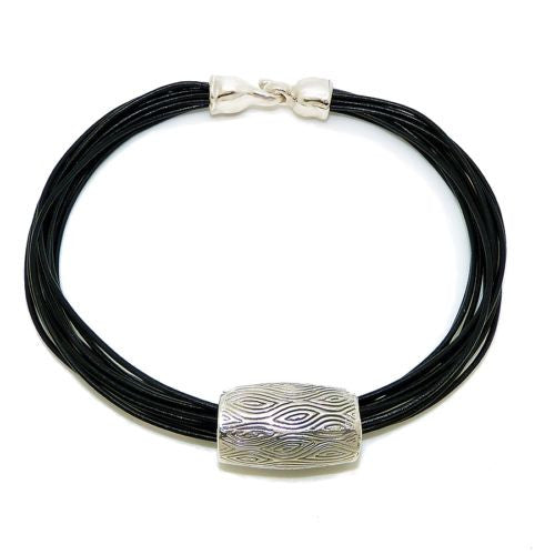 Simon Sebbag Sterling Silver Bali Textured Slide Bead 175 for Leather Necklace - ILoveThatGift