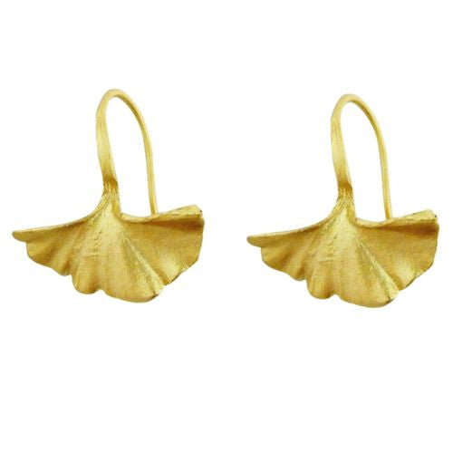 Ginkgo Leaf  Gold Earrings by Michael Michaud Nature Silver Seasons - ILoveThatGift