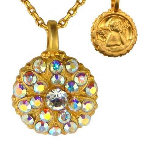 Mariana Guardian Angel Crystal Pendant Gold Necklace AB Crystal 001AB - ILoveThatGift