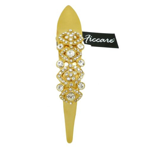 Ficcare Maximas Victorian Design Swarovski Crystal Hair Clip Handmade Gold - ILoveThatGift