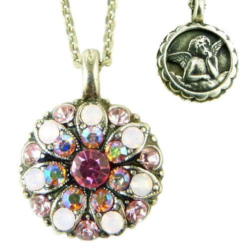 Mariana Guardian Angel Crystal Pendant Necklace 2230 Fuschia Opal Crystal - ILoveThatGift