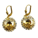La Vie Parisienne Earrings Gold Swarovski Crystal Surrounded 4537 Champagne - ILoveThatGift