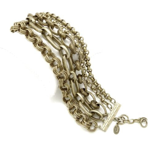 La Vie Parisienne Antique Silver Multi Chain Bracelet Looks Layered 1620 - ILoveThatGift